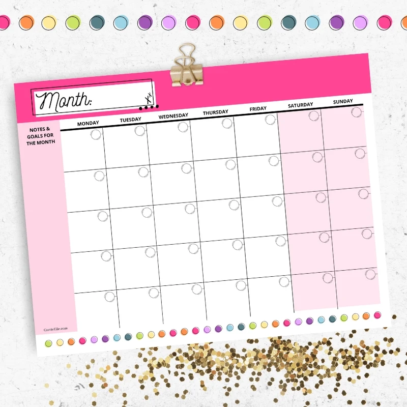 Free Blank Printable Calendars