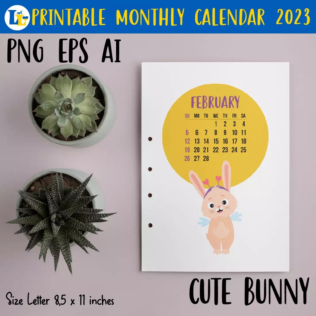 5 X 7 Inch Printable Calendar