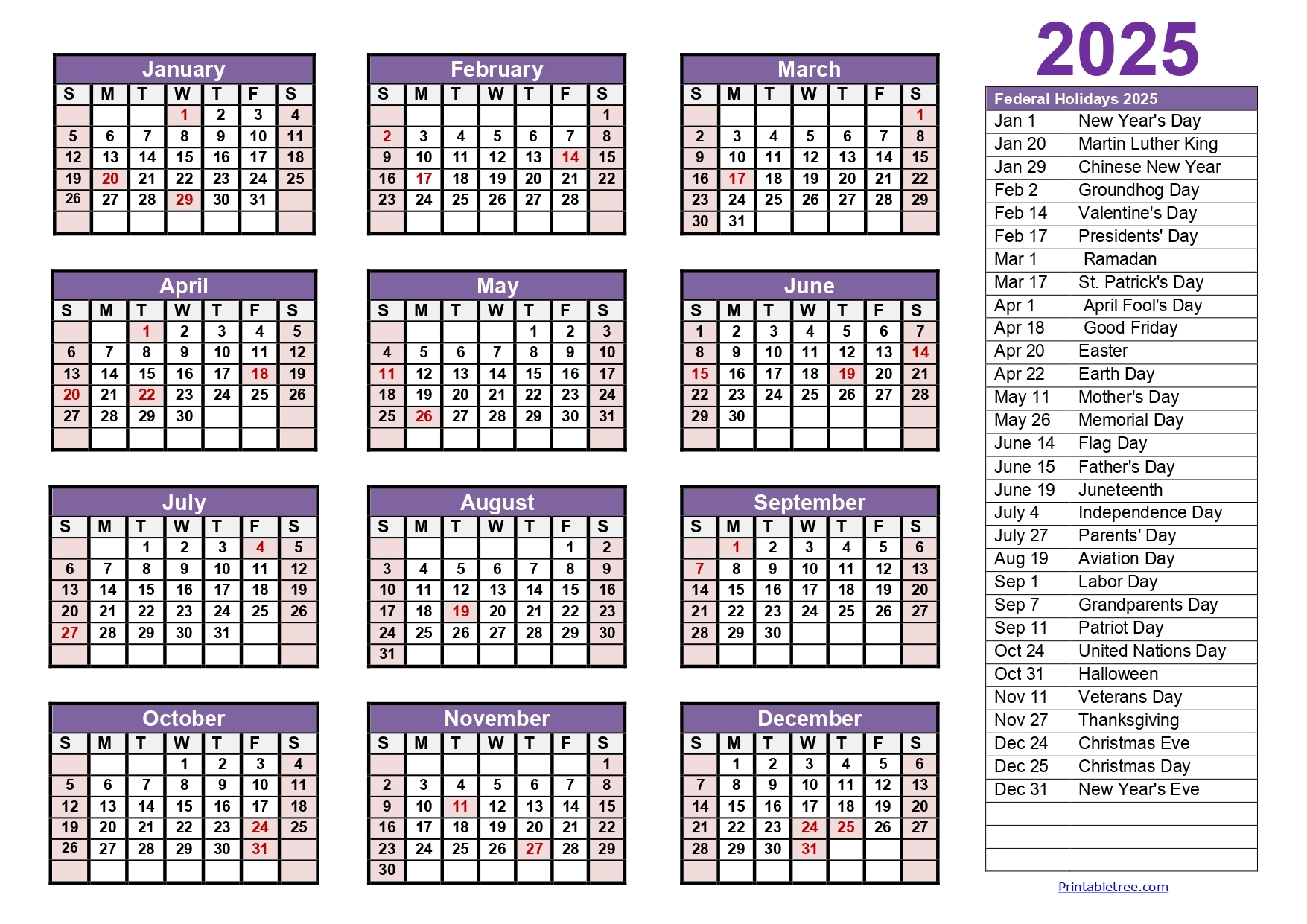 Calendar 2025 6 Month One Page Printable