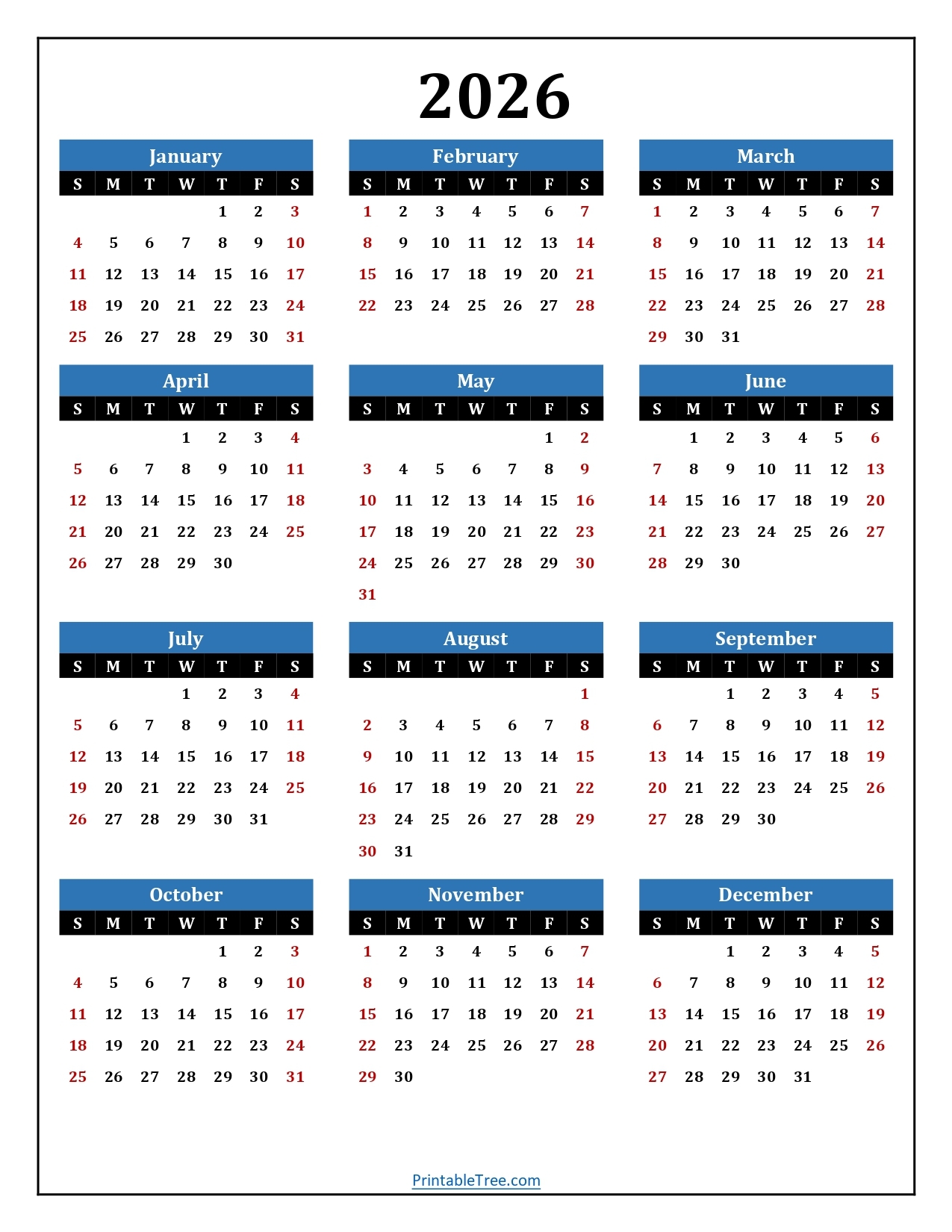 Free Printable June 2026 Calendar Pdf