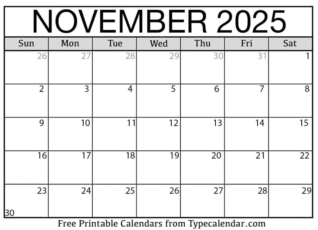 Yearly Printable Calendars