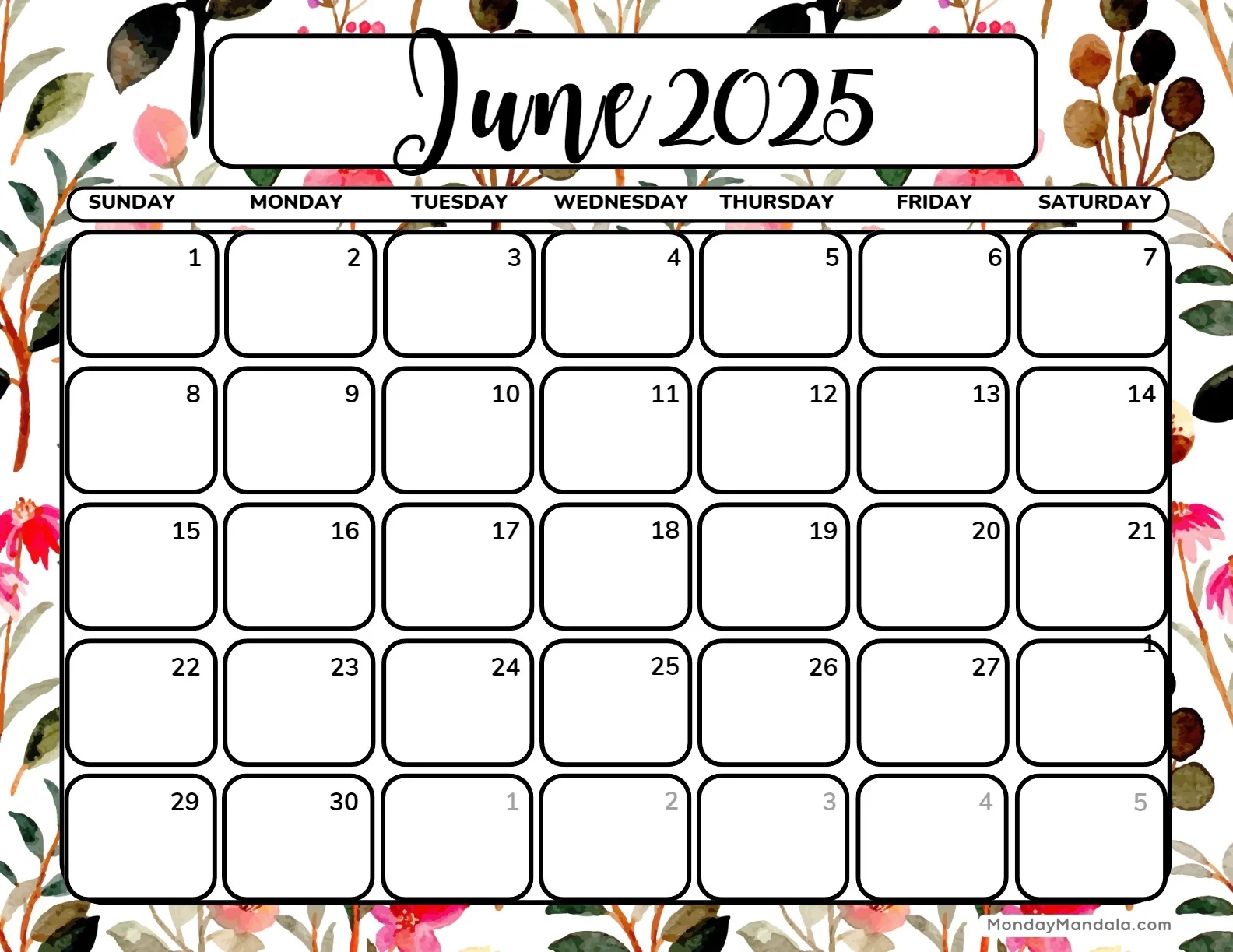 Printable Calendars For 2025 2026 Free PDFs 