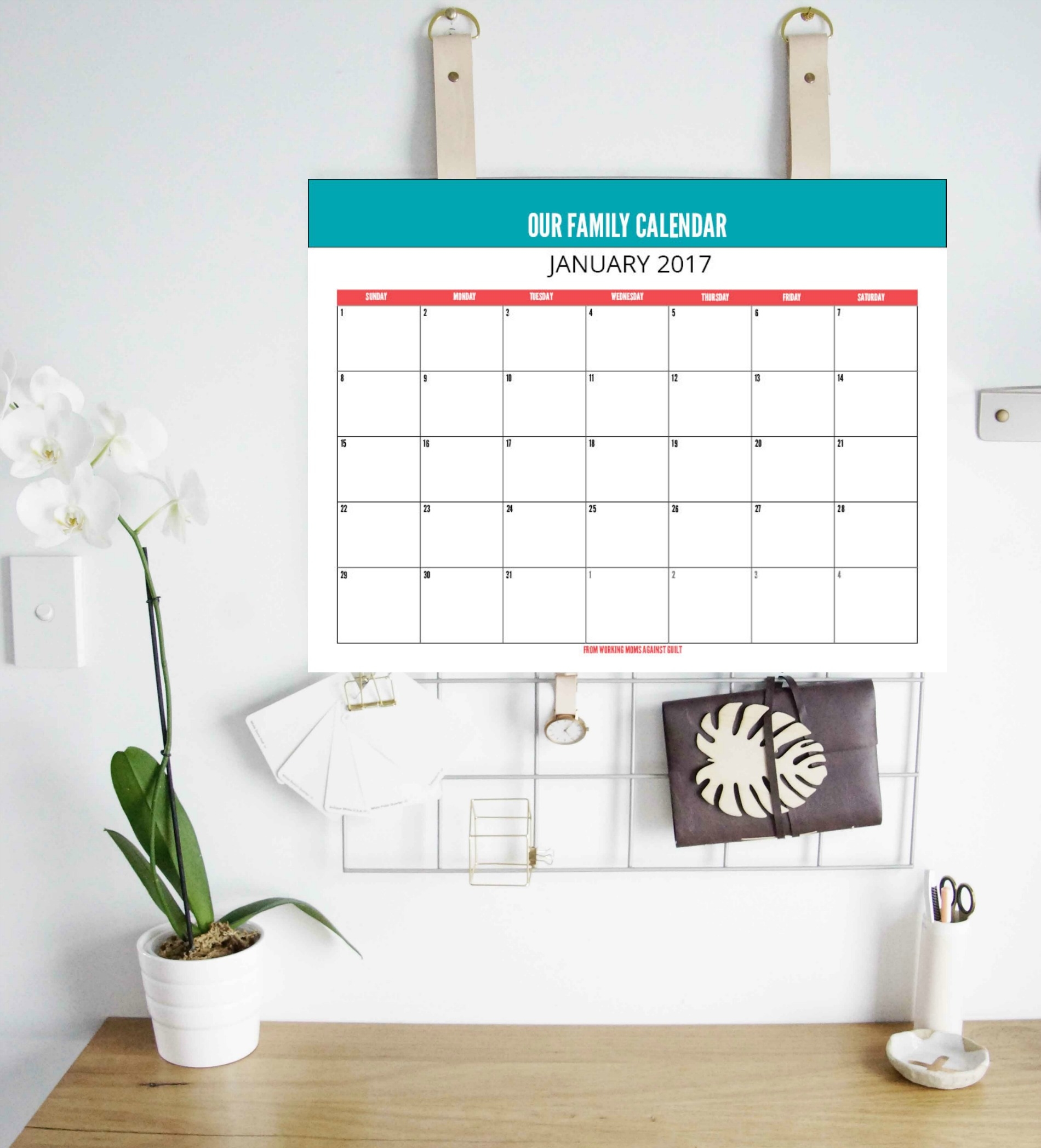 printable editable monthly calendar to keep your family on the same page