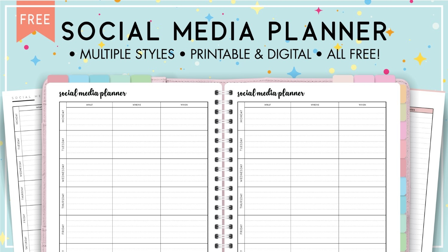 Social Media Marketing Calendar Printable