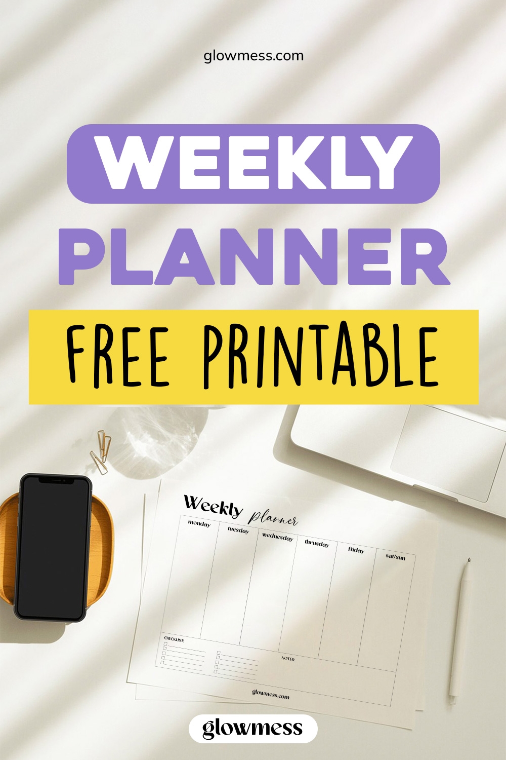 Printable Weekly Planner Free Calendar Template PDF Download