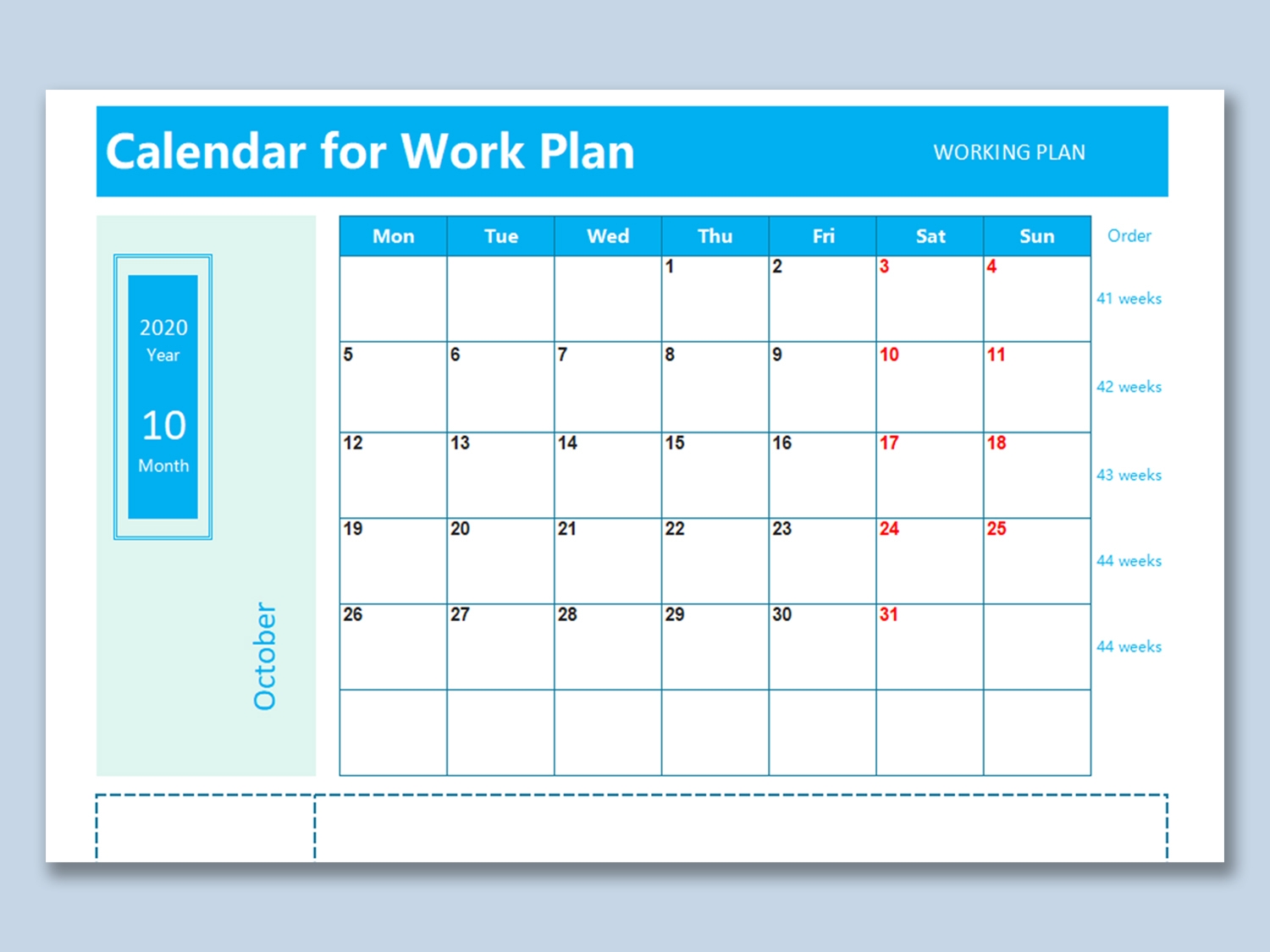 Self Employment Work Calendar Calendar