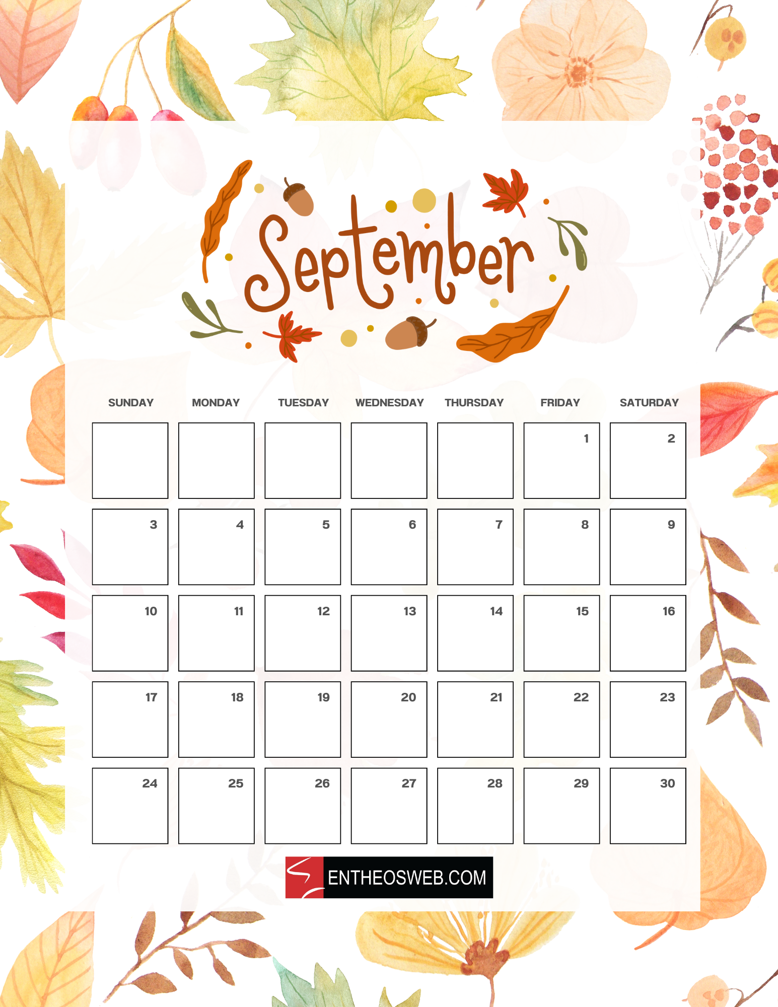 September 2023 Printable Planners EntheosWeb