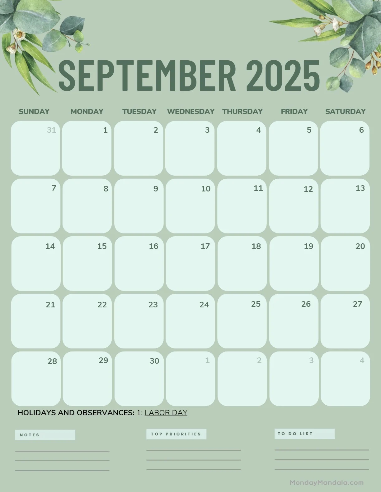 September 2025 Calendar 52 Free PDF Printables 
