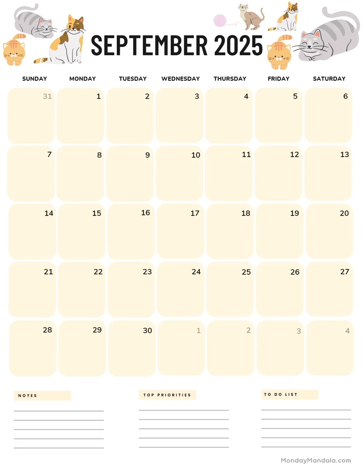 September 2025 Calendar 52 Free PDF Printables 