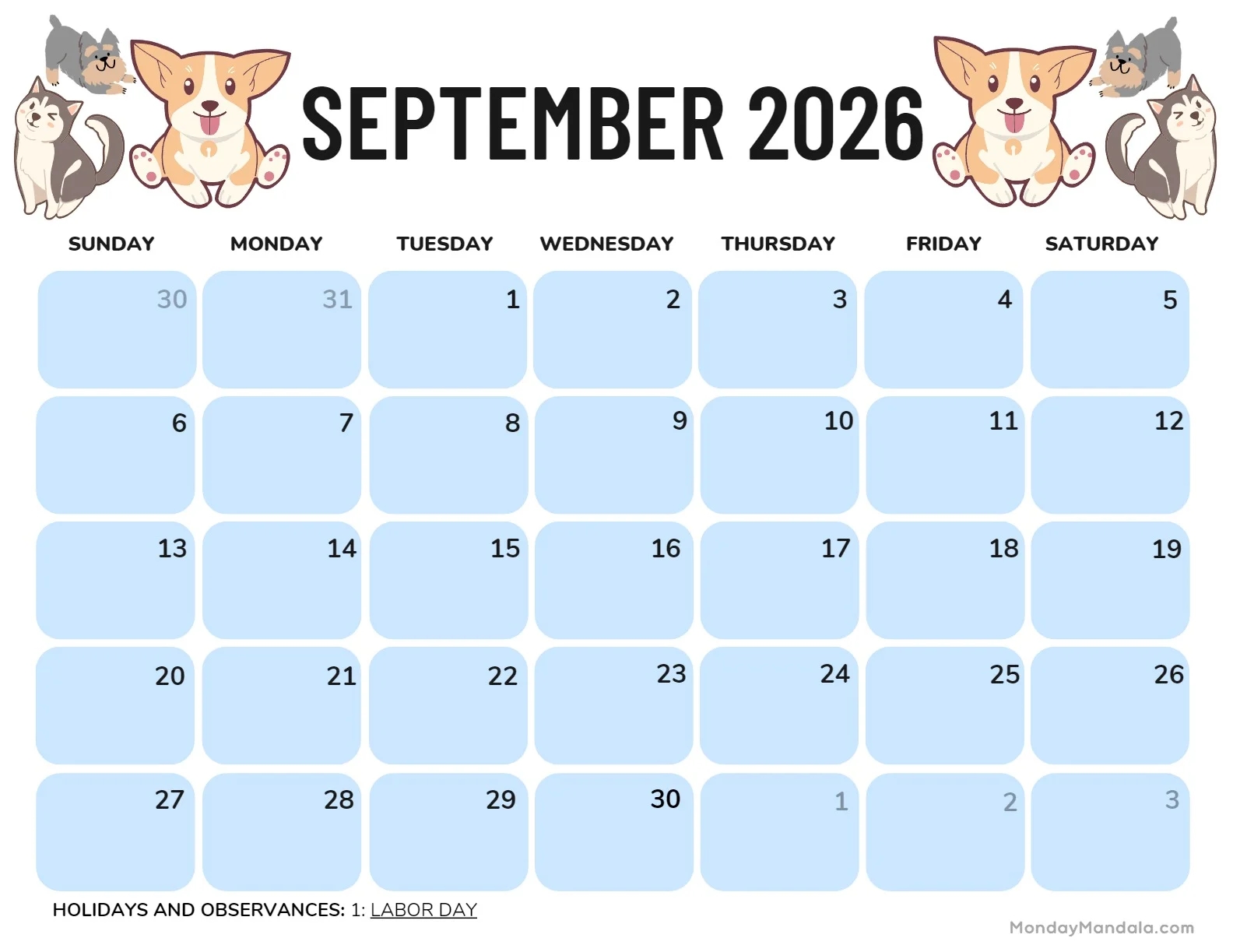 September 2026 Calendars 52 Free PDF Printables 