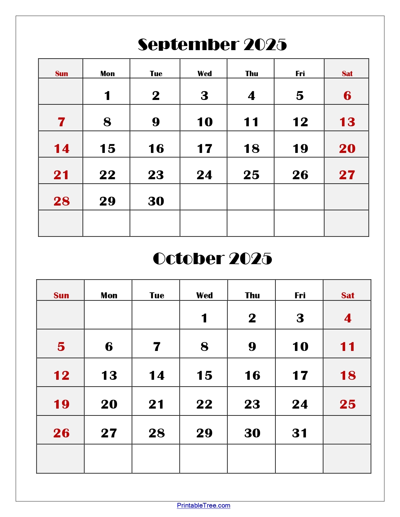 September And October 2025 Calendar Printable PDF Two Months Calendar September And October 2025 Calendar Printable PDF Two Months Calendar