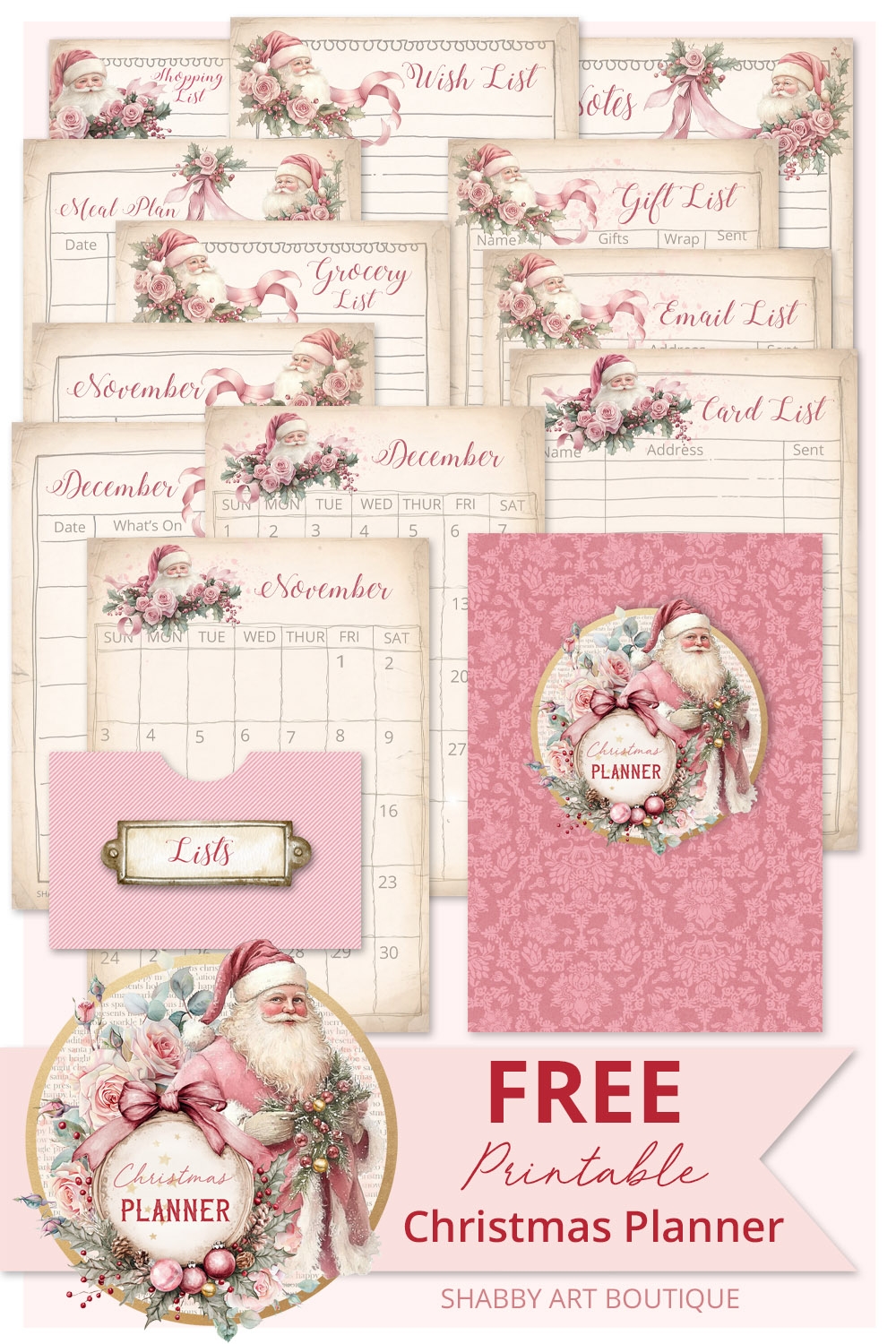 Simply Christmas Free Printable 2025 Mini Calendars Shabby Art Boutique