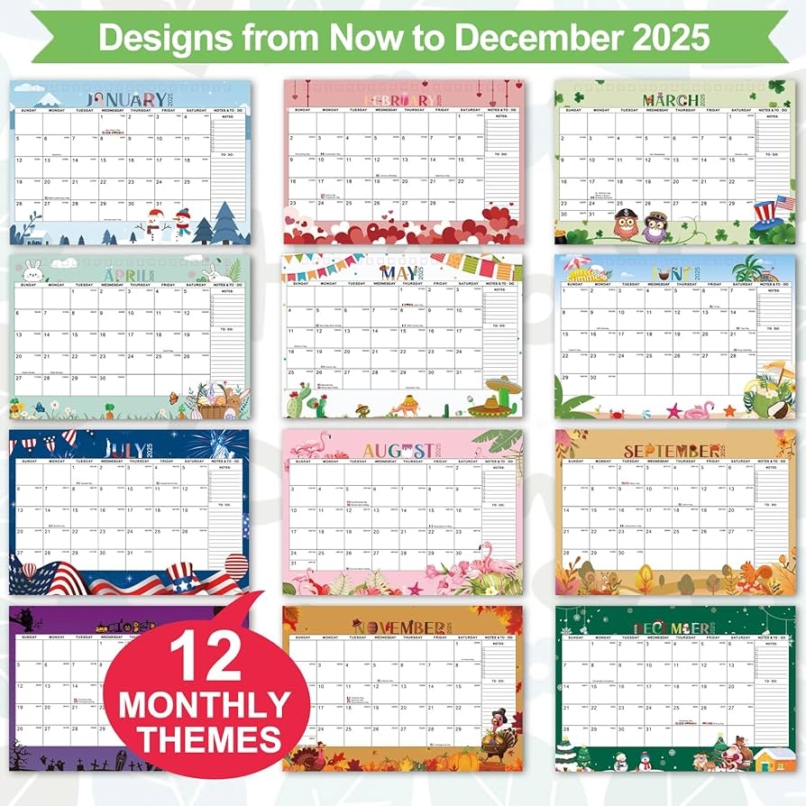 Small Desk Calendar 2025 Monthly Desktop Calendar From Now To Dec 2025 Monthly Theme Design Standing Flip Desk Calendar For Home Office School Blue Office Products Amazon