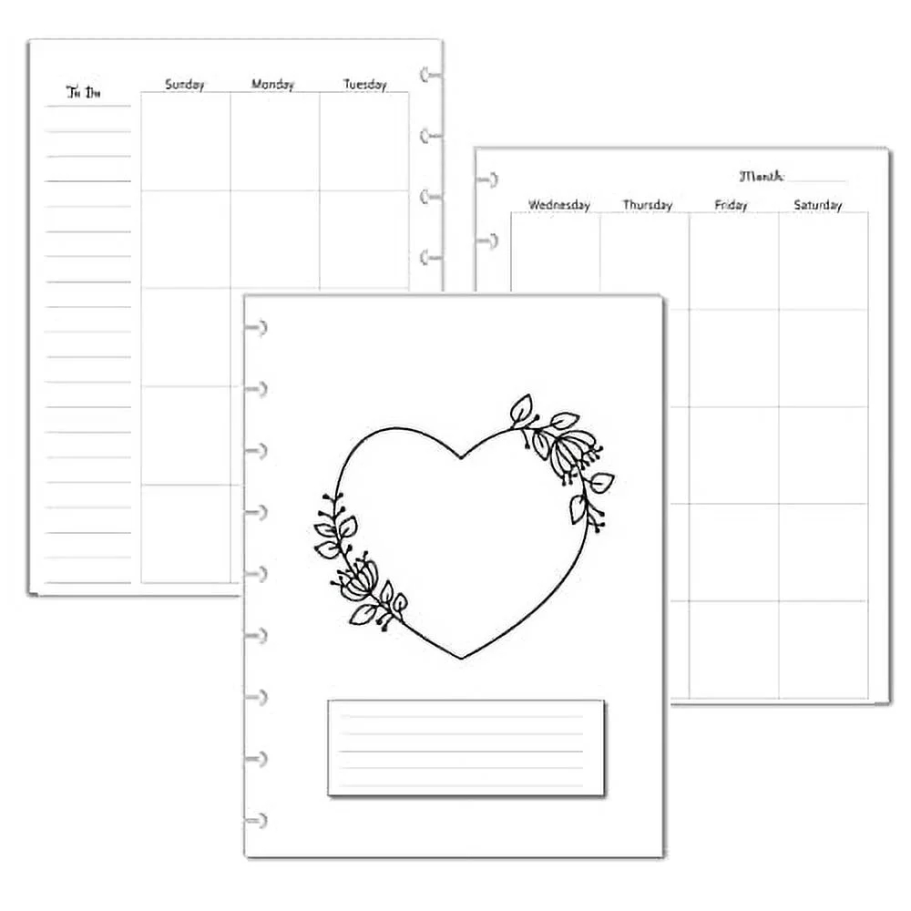Undated Monthly Calendar Refills For 9 Disc Happy Planners Love Walmart