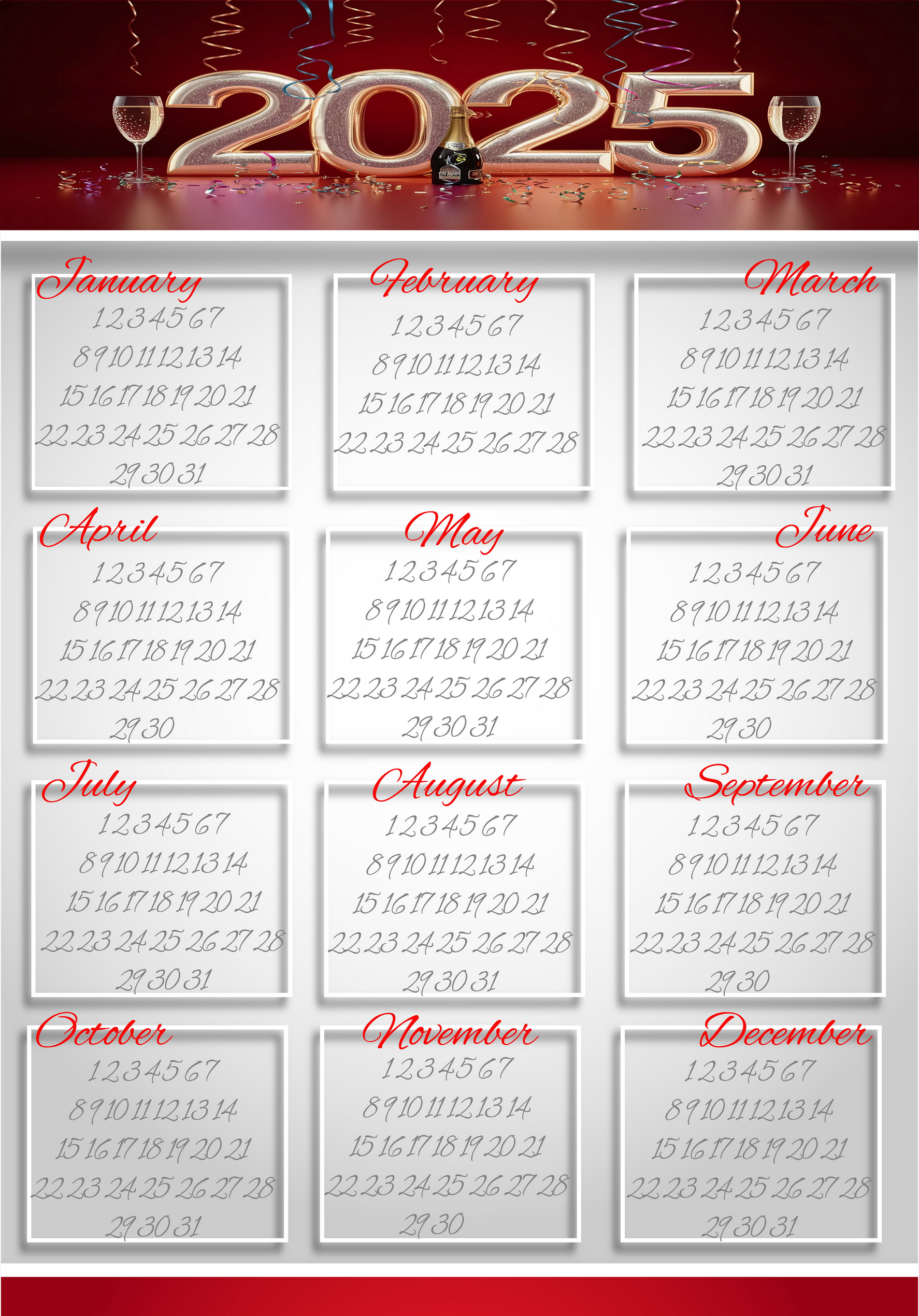 2025 Annual Printable Calendar 2025 Annual Printable Calendar