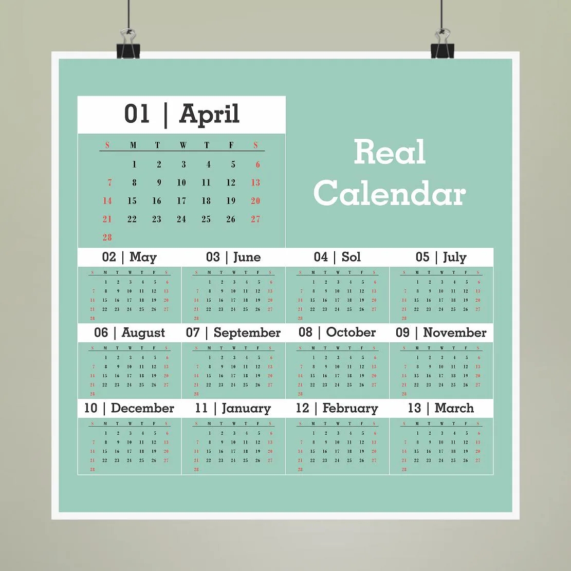 13 Month Calendar Etsy