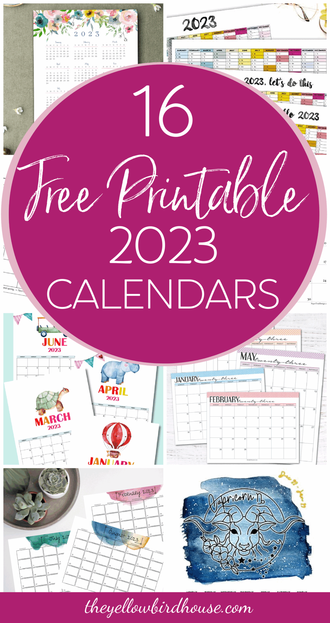 16 Free Printable 2023 Calendars The Yellow Birdhouse