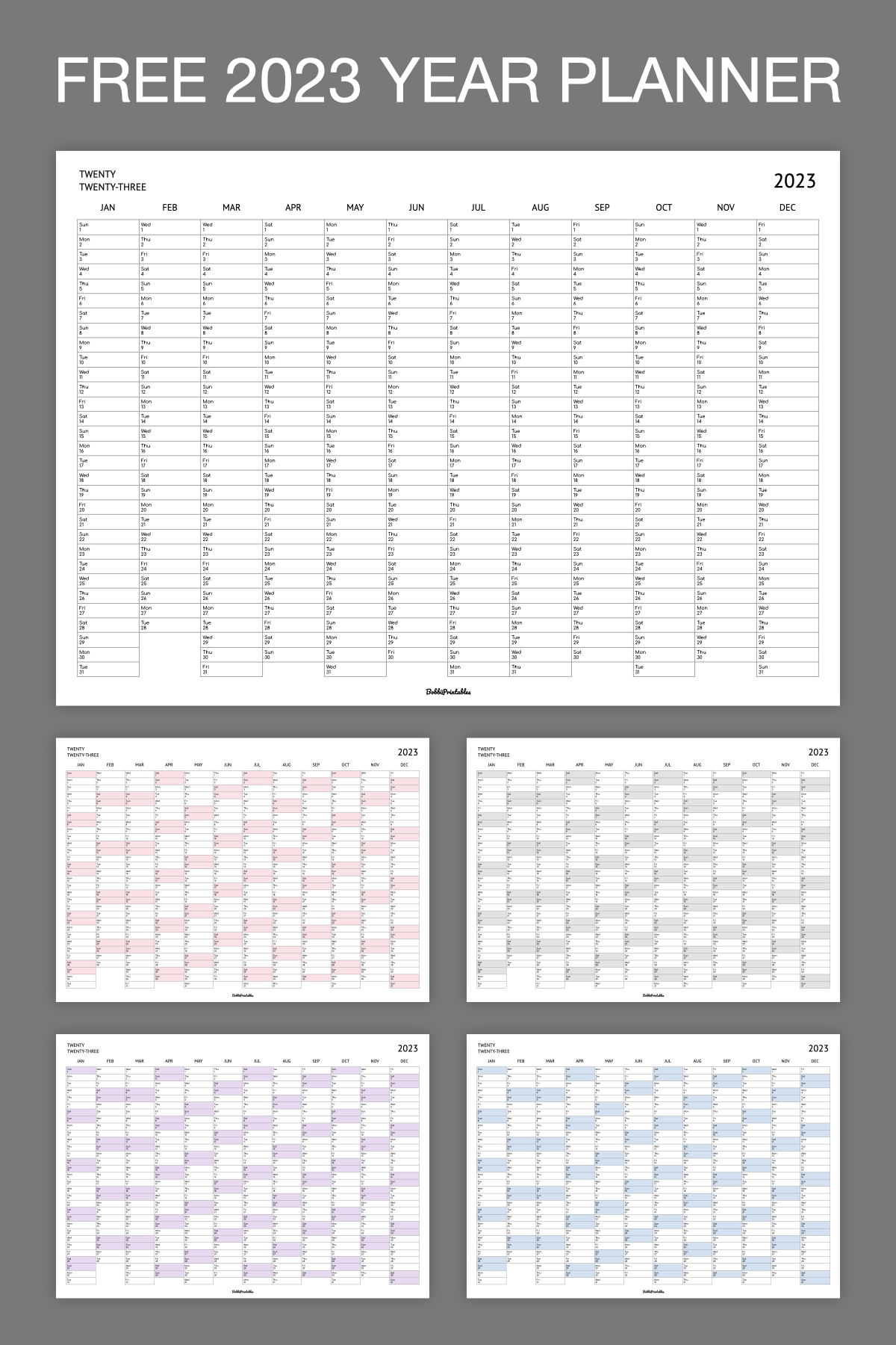 2023 Year Planner Free Printable Digital Insert