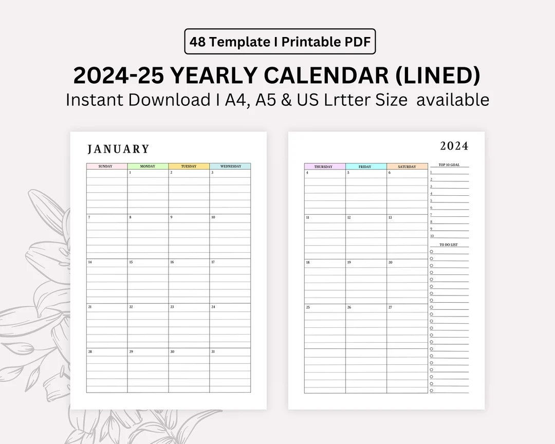 2024 2025 Monthly Lined Calendar Printable Dated Month On 2 Pages Month At A Glance A4 a5 letter half Instant Download Etsy 2024 2025 Monthly Lined Calendar Printable Dated Month On 2 Pages Month At A Glance A4 a5 letter half Instant Download Etsy