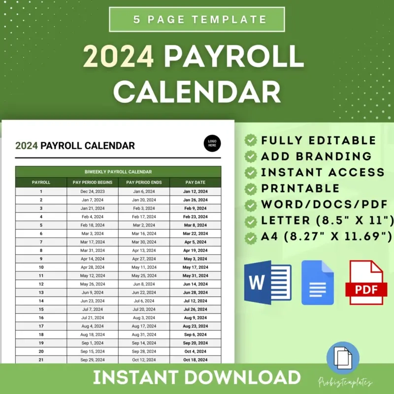 7 Day Calendar Printable Vertical Biweekly