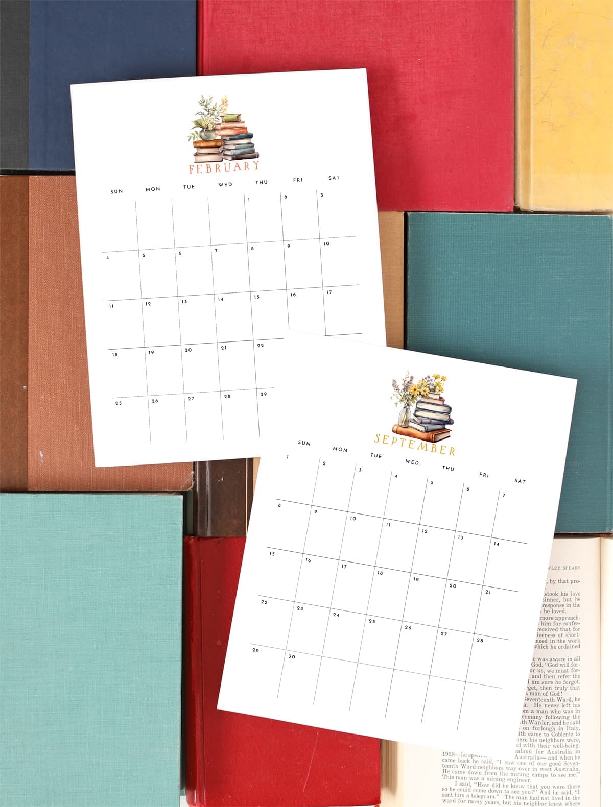 Book It Printable Calendar