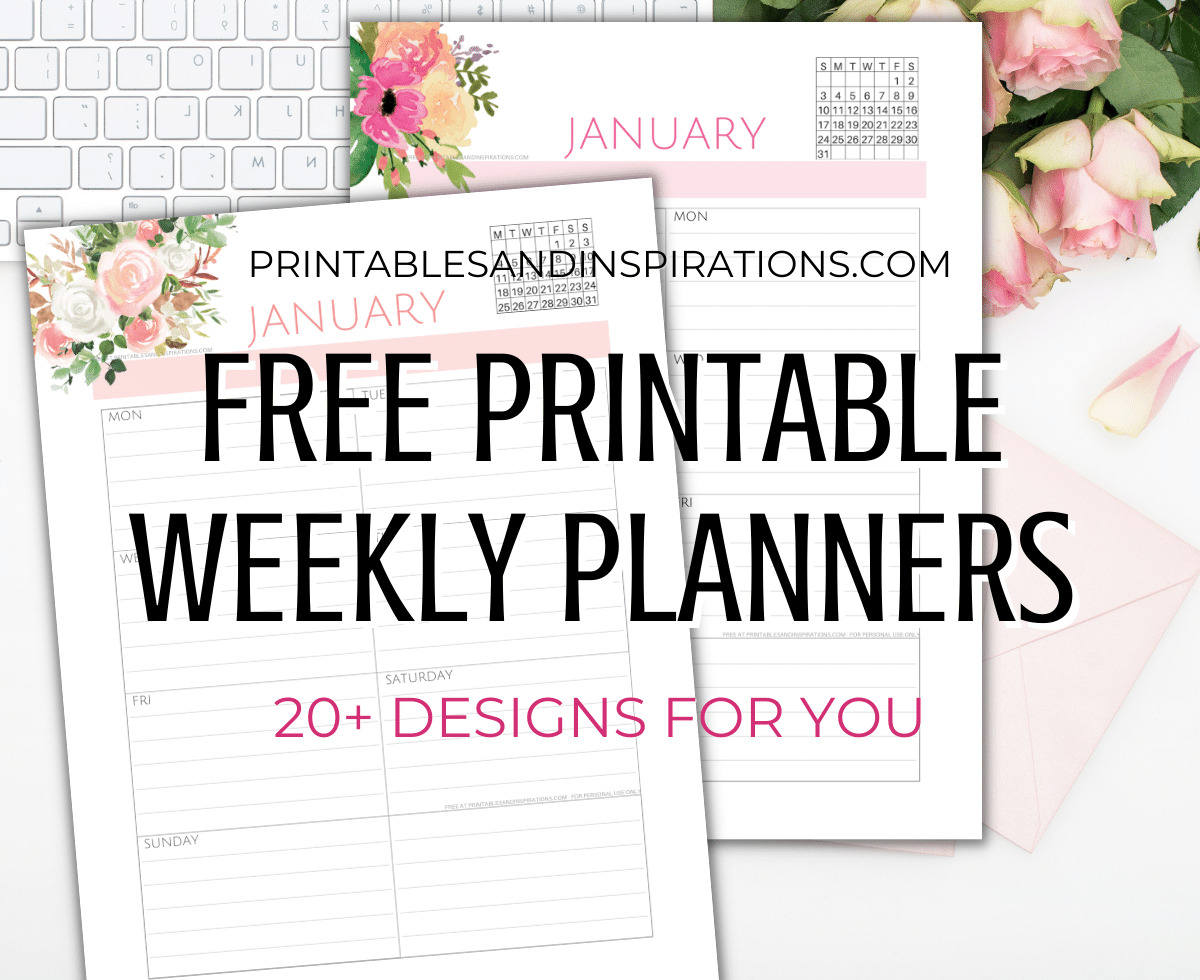Weekly Calendar Printable Free