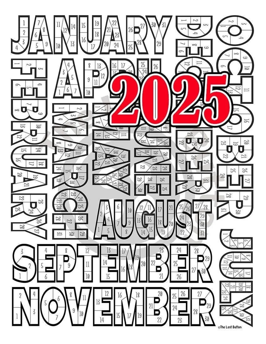 2025 365 coloring habit tracker pdf daily fitness workout workout calendar planner year calendar monthly tracker digital download etsy