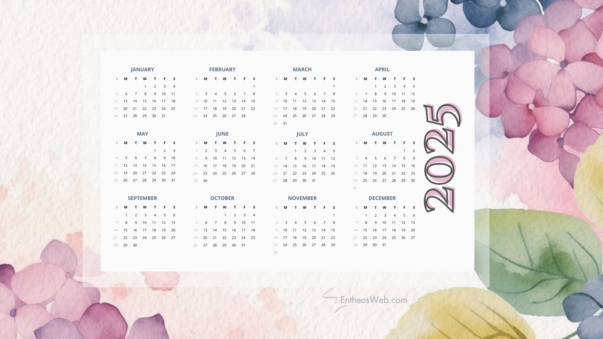 2025 Calendar Desktop Wallpaper And PDF Printables EntheosWeb