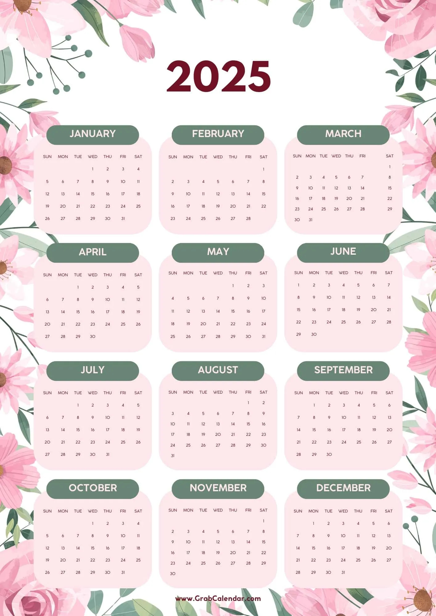 2025 calendar grab calendar