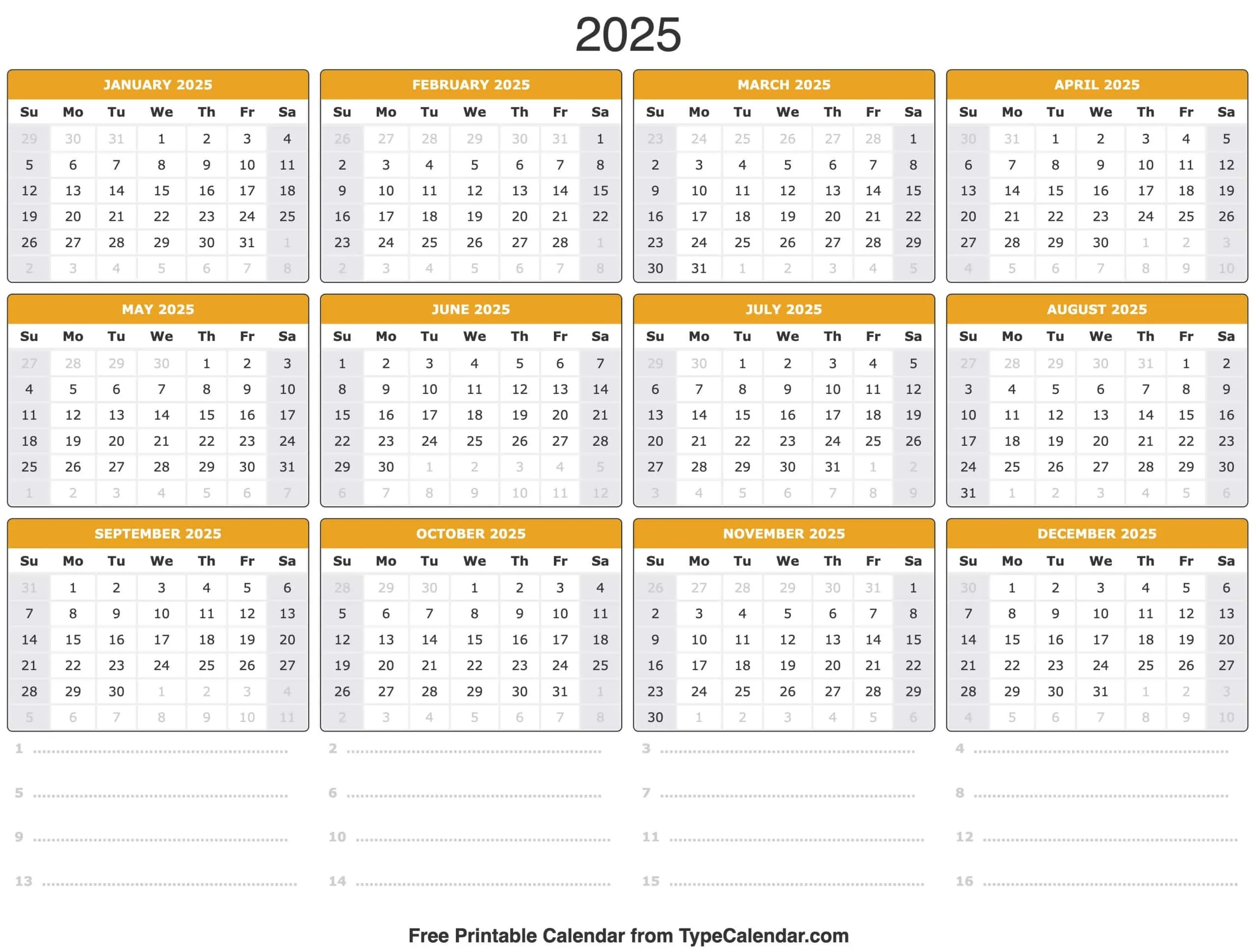 2025 Julian Date Calendar Printable