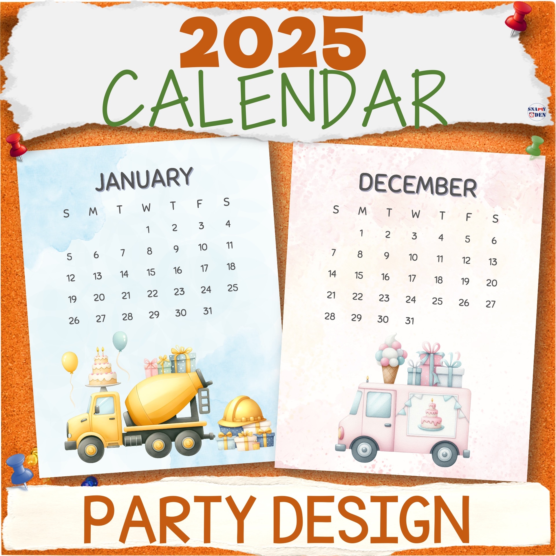 Kawaii Calendar Printable 2025