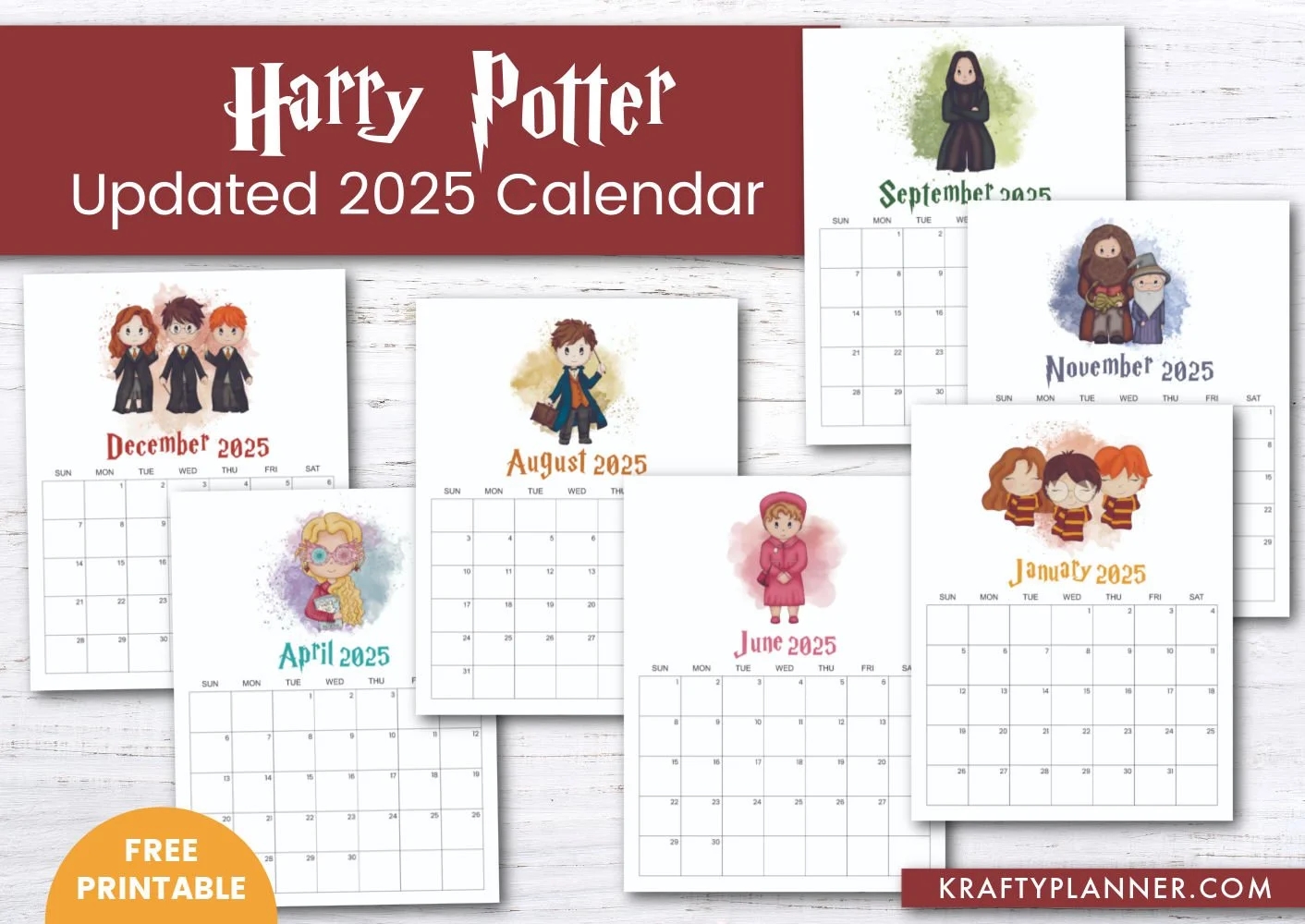 Printable Calendar Large Spaces