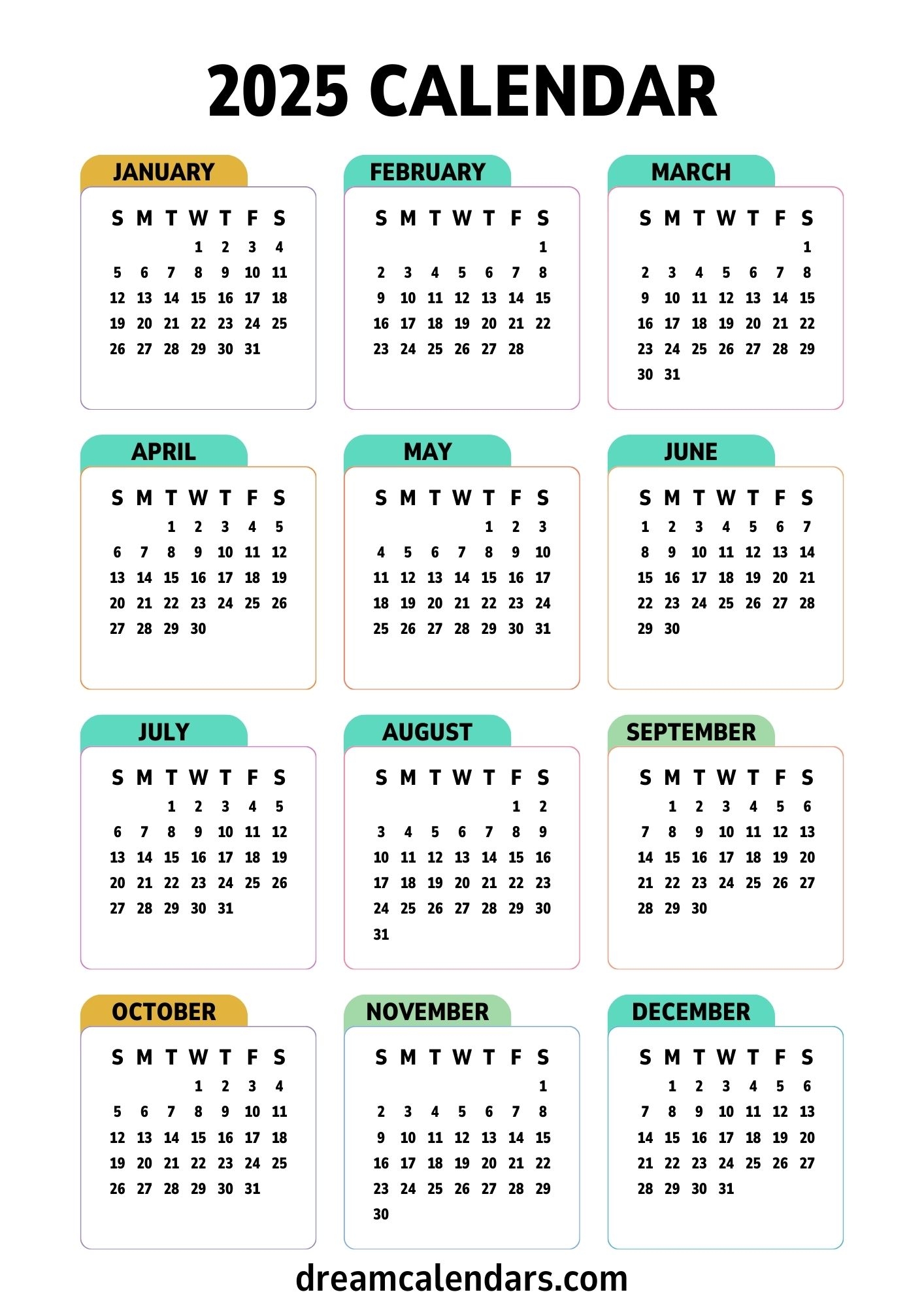 Calendar 2025 Printable Free Calendar 2025 Printable Free