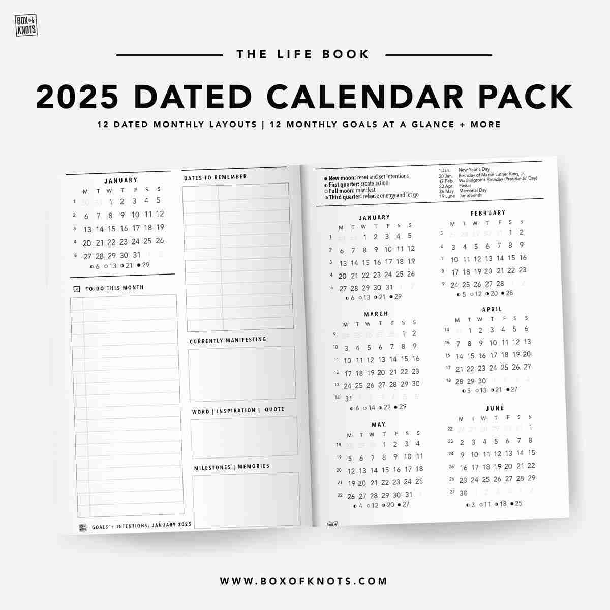 2025 Month At A Glance Printable Calendar