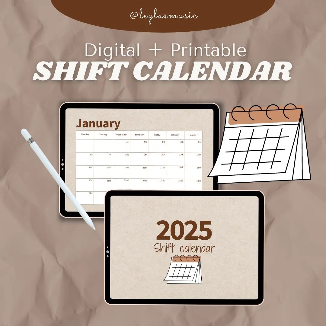 2025 Digital Printable Shift Calendar Editable PDF For Nurses Healthcare Workers Retail Shift Workers Customizable Work Planner Etsy