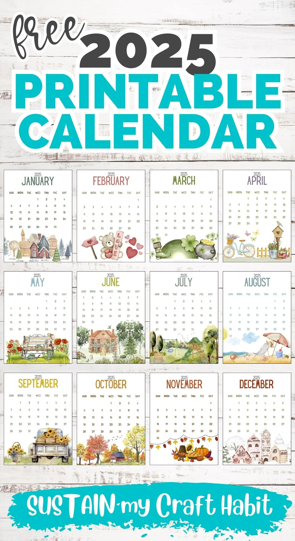 Free Printable Printable Calendar 2025