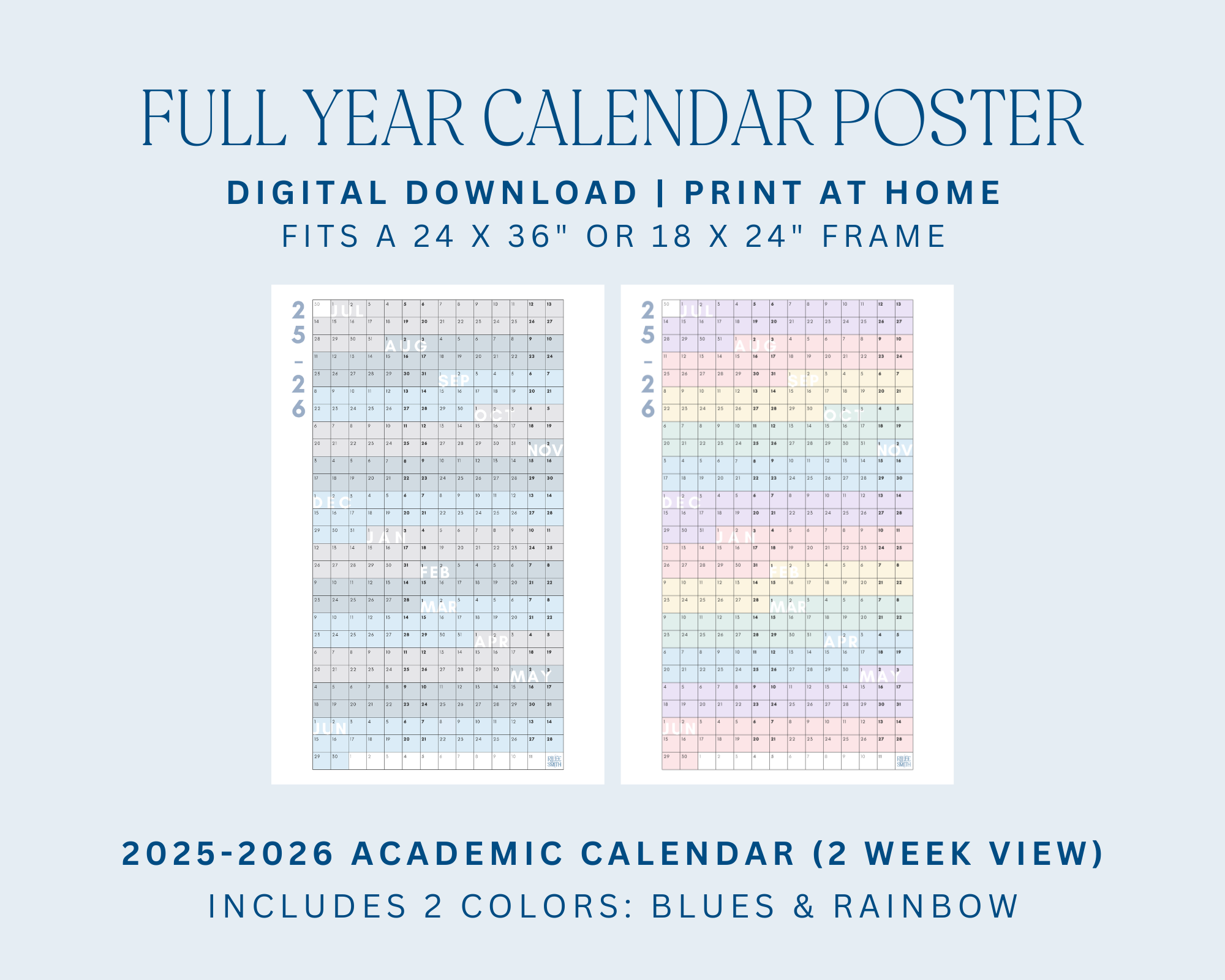 2025 full year calendar rilee smith