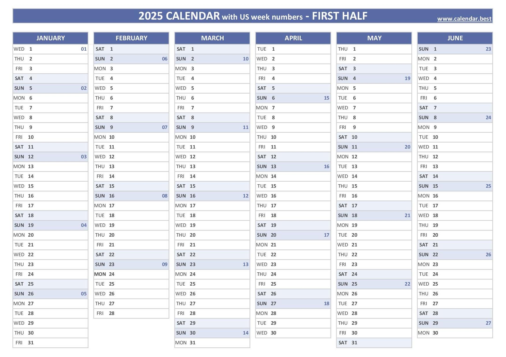 Us Calendar 2025 Printable