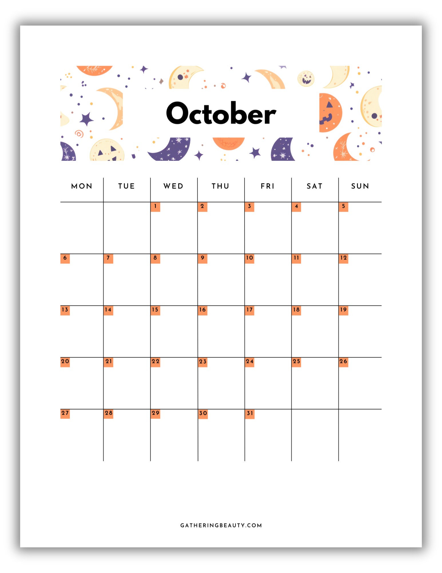Easey Free Printable Calendar 2025 October Easey Free Printable Calendar 2025 October