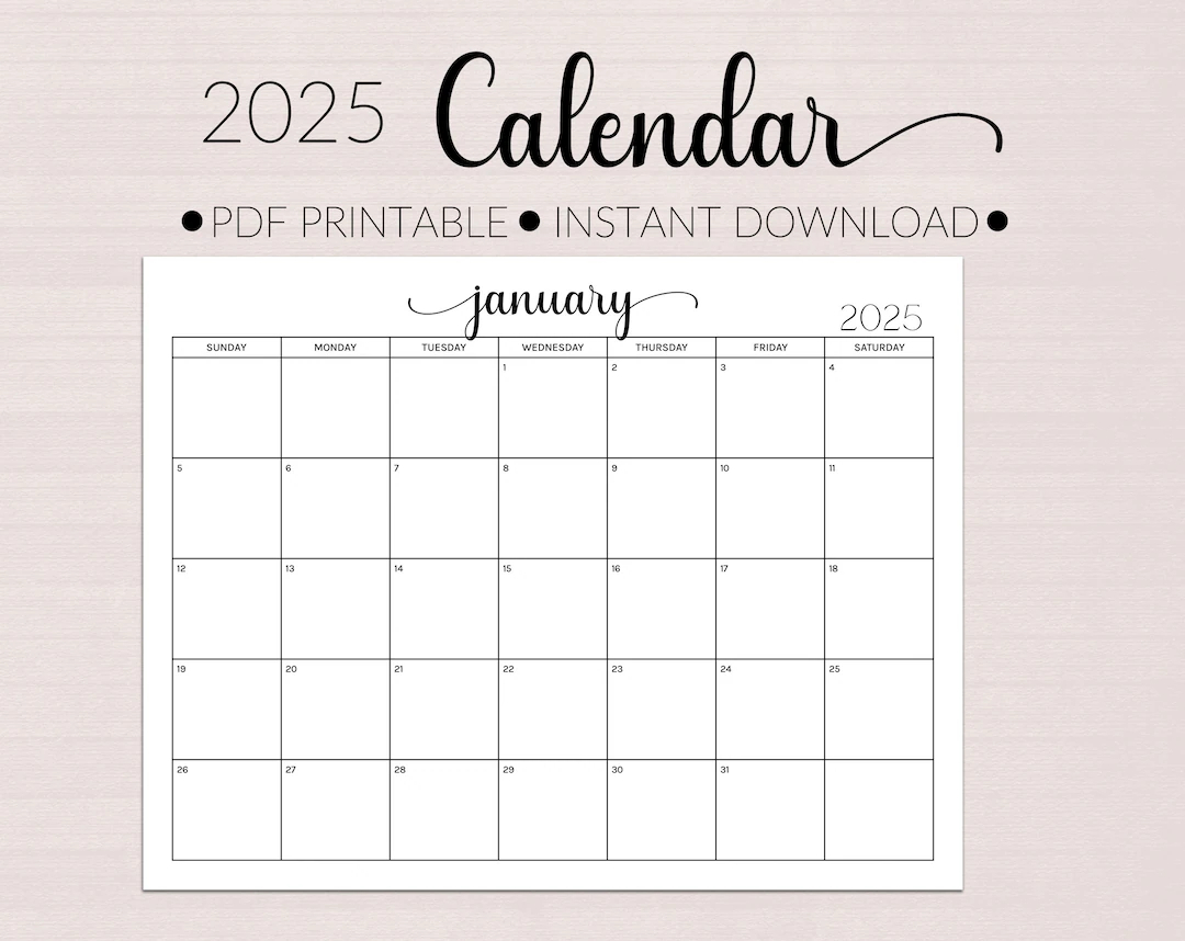 2025 monthly printable planner landscape monthly planning organization help calendar printable pdf business planner homeschool calendar etsy