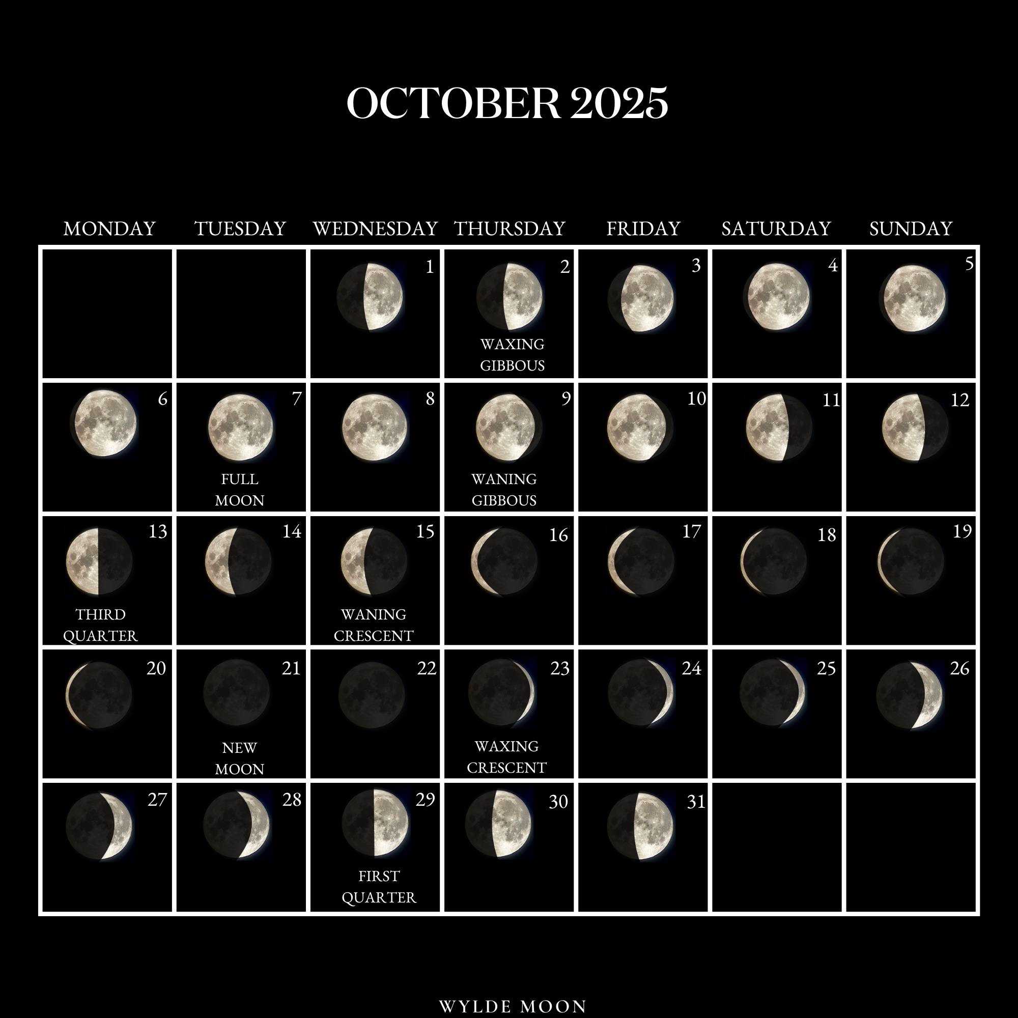2025 Moon Calendar Every Phase And Stage Of The Moon 2025 Moon Calendar Every Phase And Stage Of The Moon