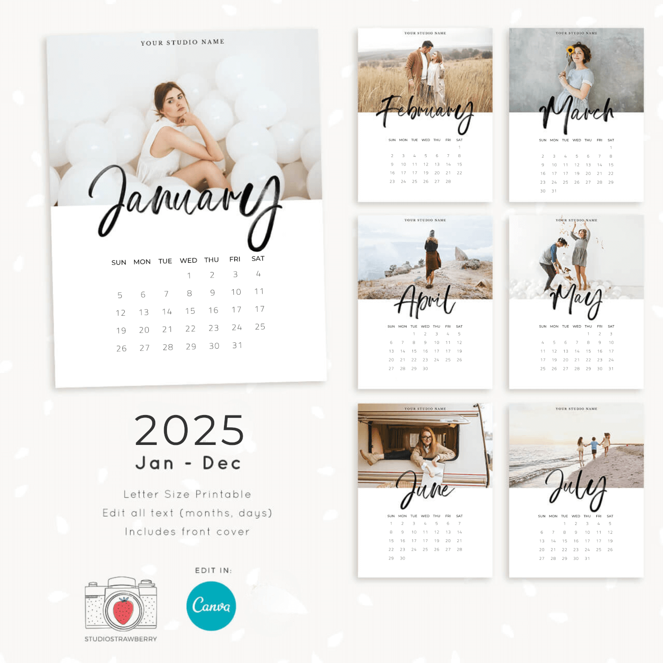 Printable Blank Calendar Monthly 2025