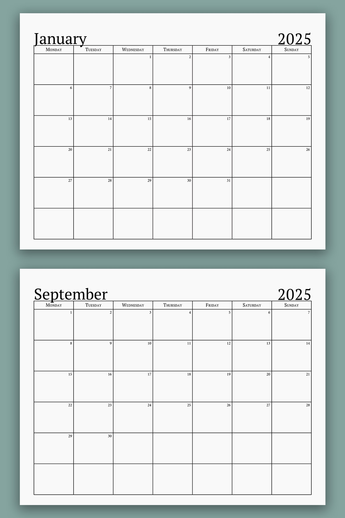 Free 2025 Printable Calendar One Page