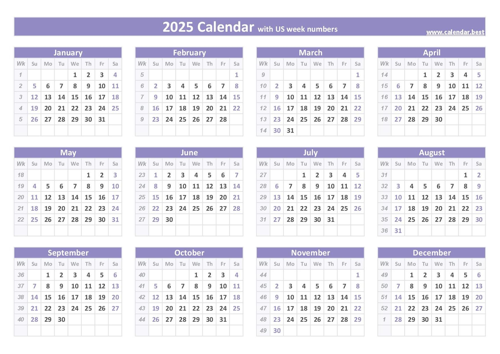 2025 printable calendar with week numbers and holidays 2025 printable calendar with week numbers and holidays