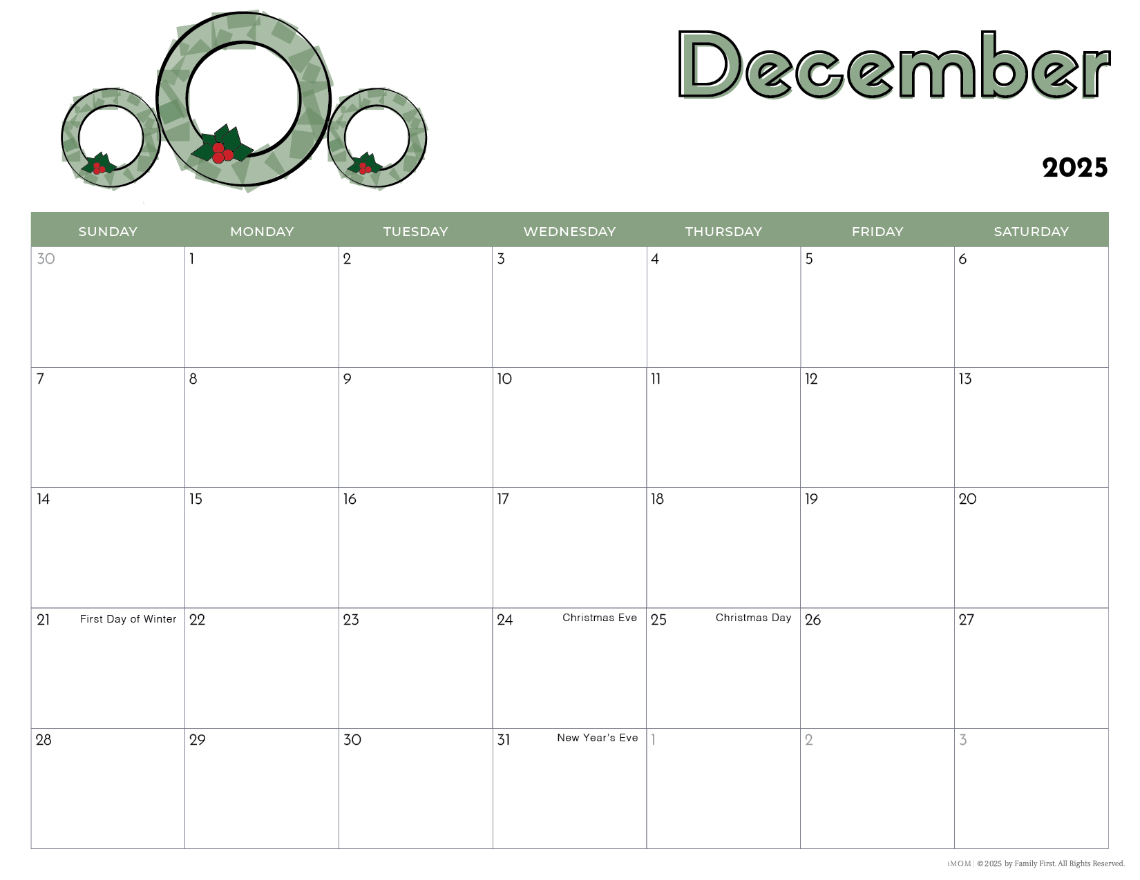October Printable Calendar 2025 Word