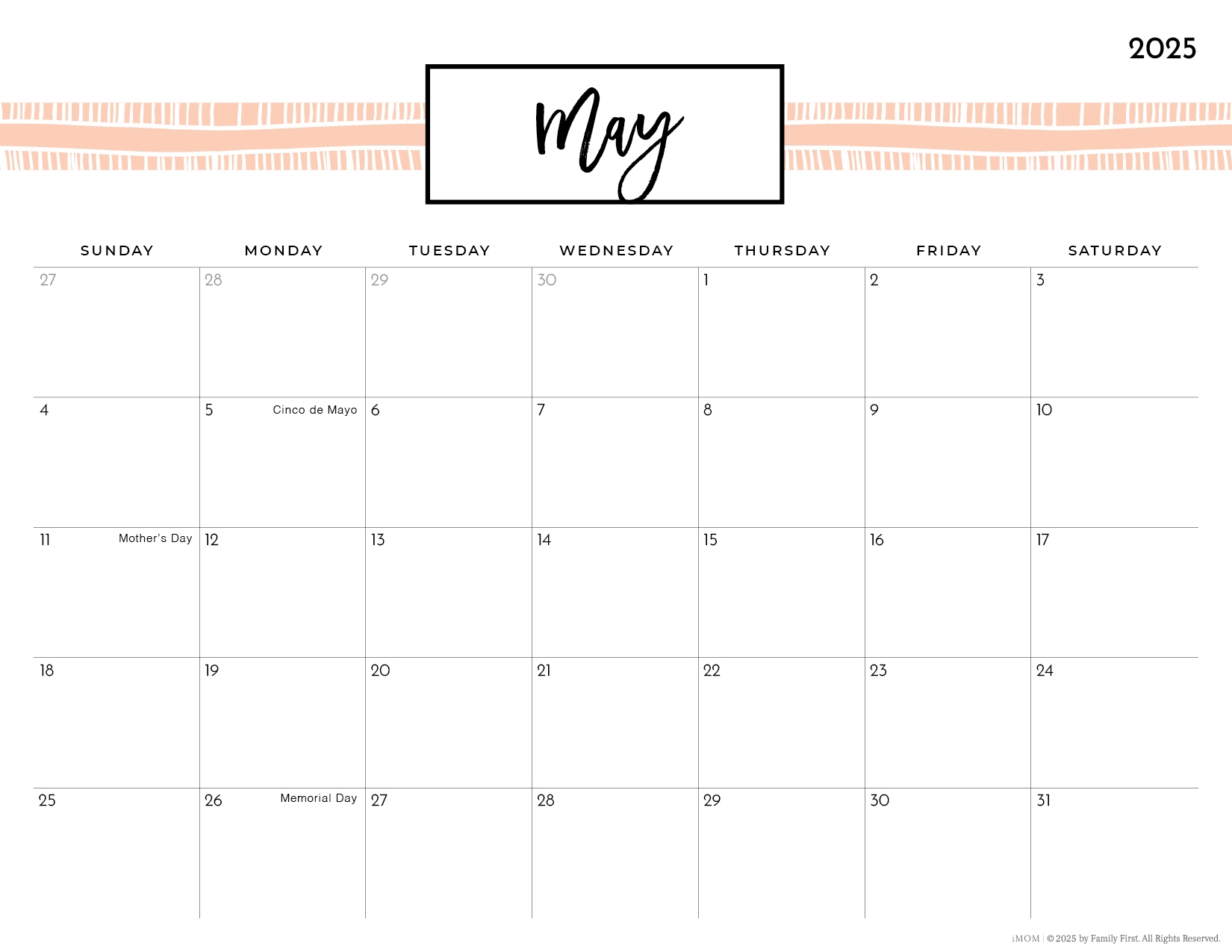 2025 Printable Calendars Free Printable Calendar Designs IMOM