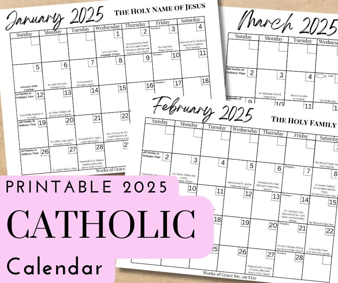 Printable 2025 Liturgical Calendar For Catholics