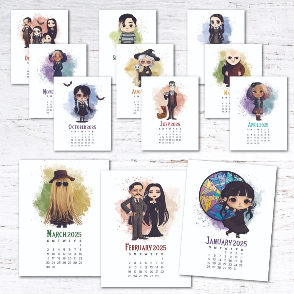2025 Wednesday Addams Printable Calendar Krafty Planner 2025 Wednesday Addams Printable Calendar Krafty Planner