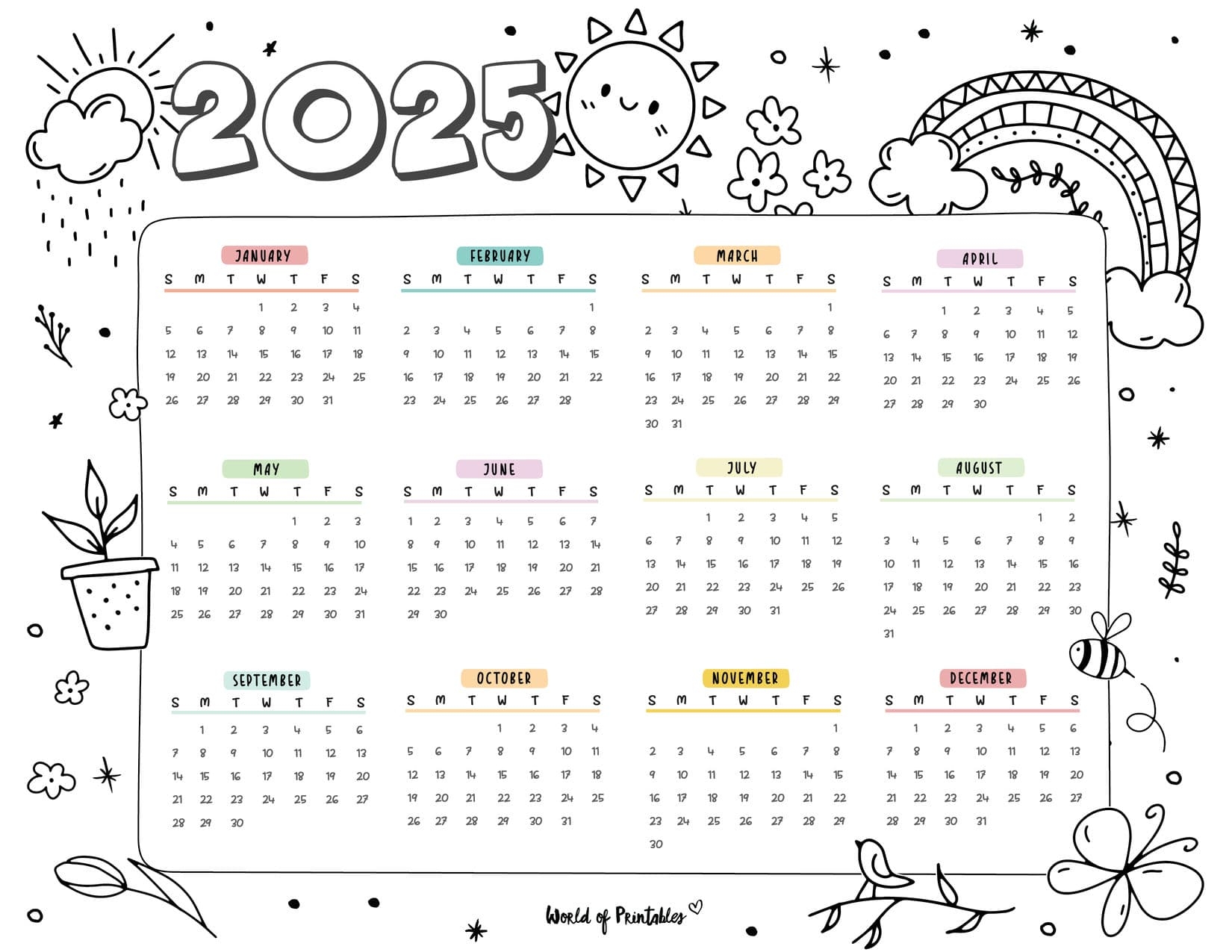 Iheartplanners 2025 Printable Calendar