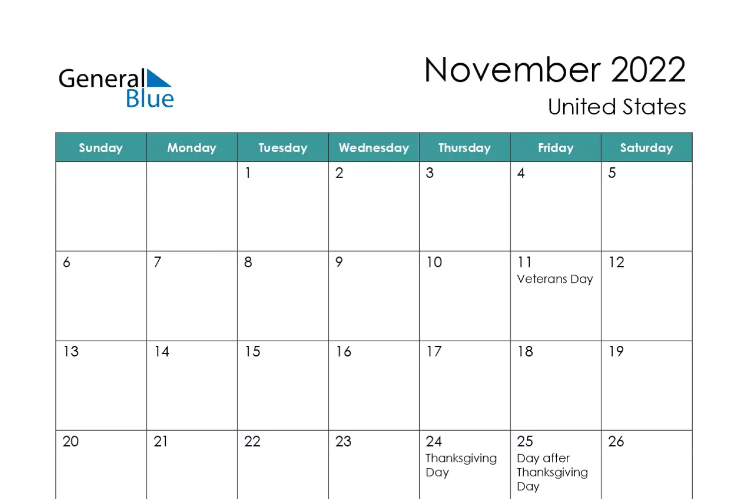 40 Best Printable November Calendar Designs For 2022